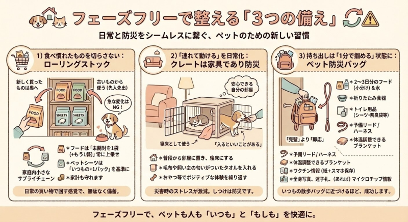 フェーズフリーで整えるペット防災