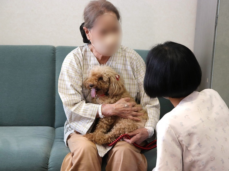 ペットおあずかりセンターを利用された患者さんと愛犬(写真提供YPH) ペットおあずかりセンターを利用された患者さんと愛犬(写真提供YPH)